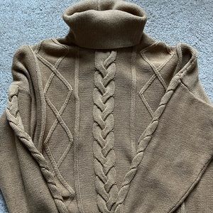 Vetta The Cropped Cable Knit Sweater - M / Ochre